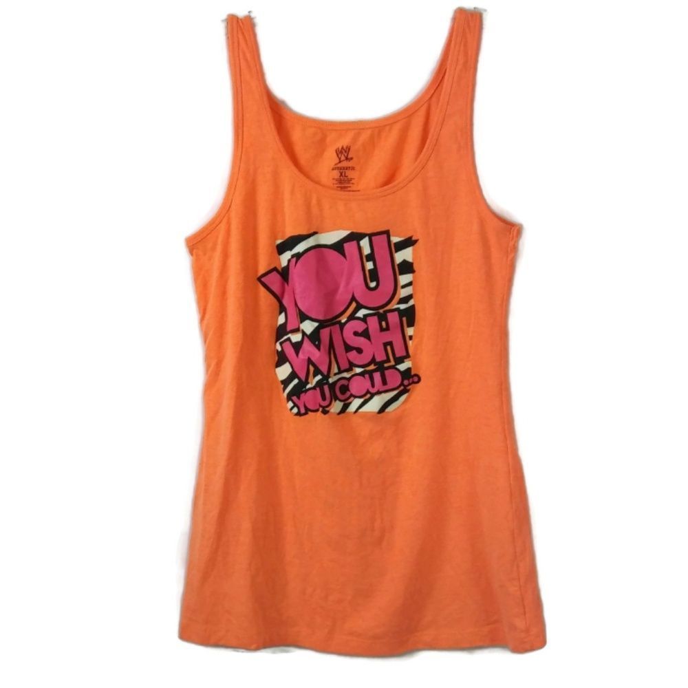 XL YOU WISH YOU COULD Orange Summer Tank Top
